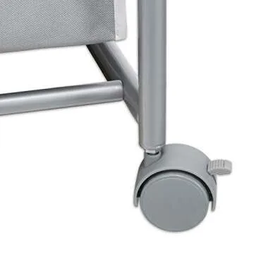 Simple Houseware 2-Bag Heavy Duty Rolling Laundry Sorter Cart, Silver