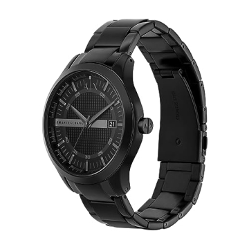 AX2104 Men's Stylish Black Stainless Steel Watch