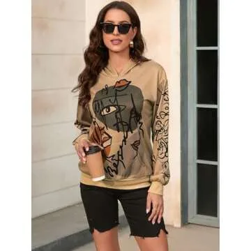 Stylish WDIRARA Women's Graphic Sweatshirt in Brown