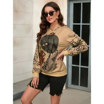 Stylish WDIRARA Women's Graphic Sweatshirt in Brown