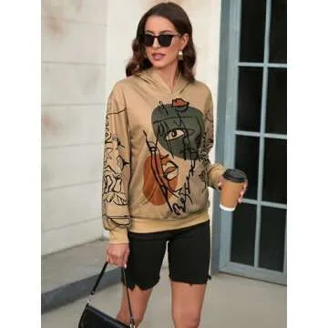 Stylish WDIRARA Women's Graphic Sweatshirt in Brown