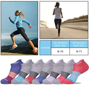Comfoex Womens Ankle Socks 6/7 Pairs Cushioned Athletic Running Socks with Tab