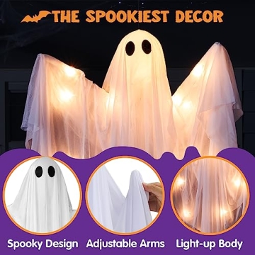 JOYIN Light-Up Hanging Ghost Perfect for Halloween Decor
