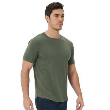 netdraw Men's Ultra Soft Bamboo Viscose T-Shirt Curve Hem Lightweight Cooling Short Sleeve Casual Ba...