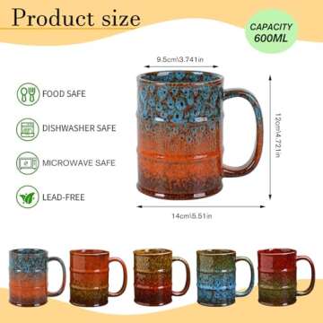Coffee Mug,20 oz Coffee Mugs Ceramic Tea Cup Large Coffee Mug for Office and Home - Dishwasher and M...