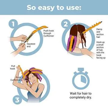 Original Heatless Hair Curlers by Curlformers • Spiral Curls Styling Kit For Super Long Hair Up To 29” (75 cm) • 40 No Heat Curlers & 2 Styling Hooks • Healthy, Shiny & Damage Free