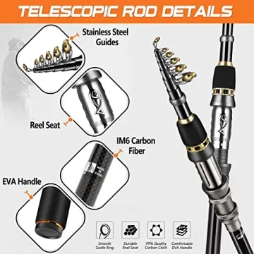 PLUSINNO Telescopic Fishing Rod and Reel Combo Kit