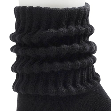 Black Slouch Scrunch Socks for Women - Stylish & Comfortable
