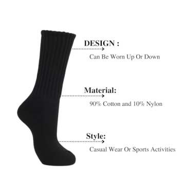 Black Slouch Scrunch Socks for Women - Stylish & Comfortable