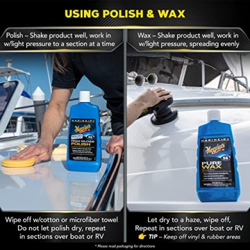 Meguiar's Marine RV Fiberglass Restoration Kit - 3 Steps to Shine