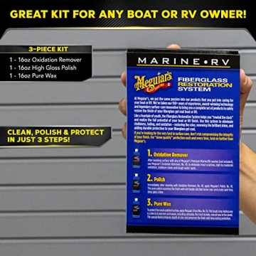 Meguiar's Marine RV Fiberglass Restoration Kit - 3 Steps to Shine