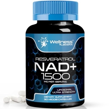 WELLNESS LABSRX NAD Supplement, 1500mg - Liposomal NAD+ with Resveratrol for Vitality & Healthy Agin...