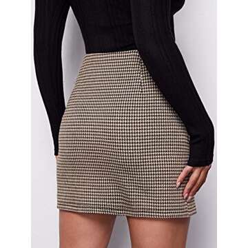 Milumia Women's Elegant High Waist Slit Hem Bodycon Short Mini Skirt Brown Small