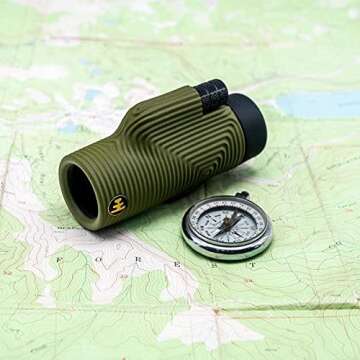 Nocs Provisions Zoom Tube 8x32 Monocular Telescope | Lightweight, Compact, 8X Magnification, Wide Field of View for Bird Watching, Hunting, Hiking, Camping, and Other Outdoor Activities - Juniper