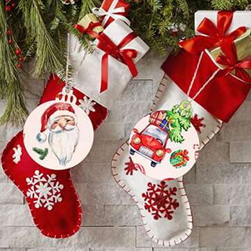 Max Fun 60PCS DIY Wooden Christmas Ornaments for Crafts