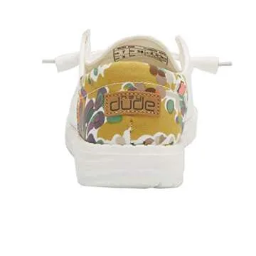 Hey Dude Women's Wendy Funk Chambray White Size 9 | Women’s Shoes | Women’s Lace Up Loafers | Comfortable & Light-Weight