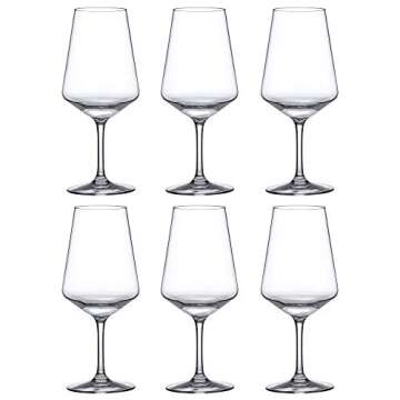 Amazing Abby - Sherry - 20-Ounce Unbreakable Tritan Wine Glasses (Set of 6), Plastic White Wine Glasses, Reusable, BPA-Free, Dishwasher-Safe, Perfect for Poolside, Outdoors, Camping, and More