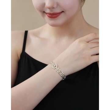 WEDDINEN Initial Bracelet,14K Gold Plated Letter Bracelets for Women, Thick Bangle Wrist Gold Alphabet Bracelet for Women, Christmas Gifts for Women Jewelry Initial K Charm Chain