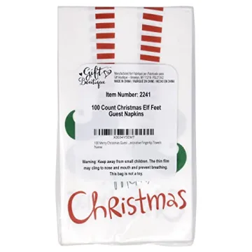 Merry Christmas Elf Legs Guest Napkins for Holidays