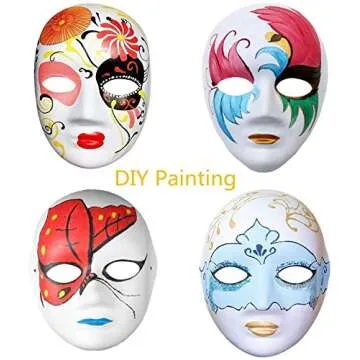 MICHLEY Halloween Mask Full Face Party Mask White Cosplay Masks in Dancing Party (12pcs boys/female+12pcs girls)