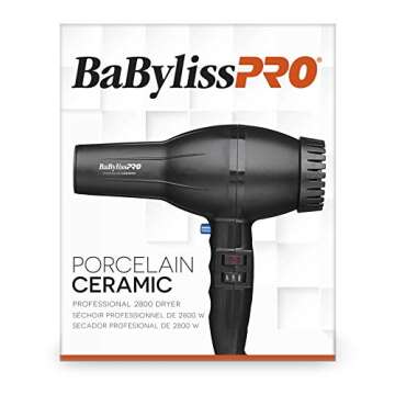 BaBylissPRO Porcelain Ceramic 2800 Dryer, Black