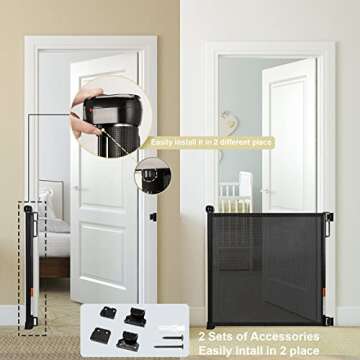Babepai Retractable Baby Gate Wide Safety Mesh