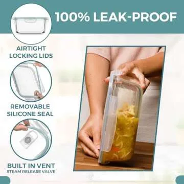 Glass Containers with Locking Lids for Storage & Baking