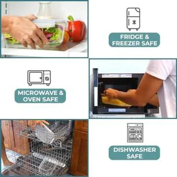 Glass Containers with Locking Lids for Storage & Baking