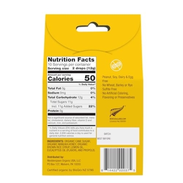 Wedderspoon Organic Manuka Honey Drops - Natural Throat Relief