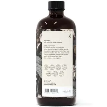 GOODMOOD Jamaican Black Castor Oil, 16 oz, Organic Cold Pressed Unrefined, Pure Castor Oil for Hair ...