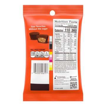 REESE'S Zero Sugar Miniatures Chocolate Peanut Butter Cups, Candy Bags, 3 oz (12 Count)