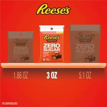 REESE'S Zero Sugar Miniatures Chocolate Peanut Butter Cups, Candy Bags, 3 oz (12 Count)