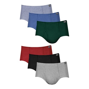 Hanes Men's Mid-Rise Briefs Pack of 6 - Stretch Cotton Underwear
