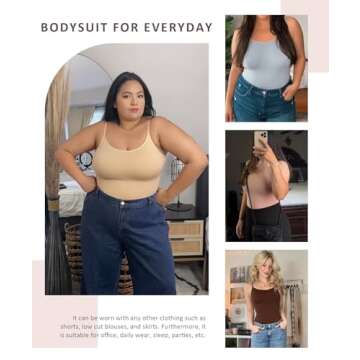 FeelinGirl Seamless Shapewear Camisoles Tummy Control Compression Tank Tops for Women Body Shaper Cami Ivory XL