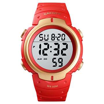 CakCity Mens Digital Sports Watch LED Screen Large Face Military Watches for Men Waterproof Casual L...