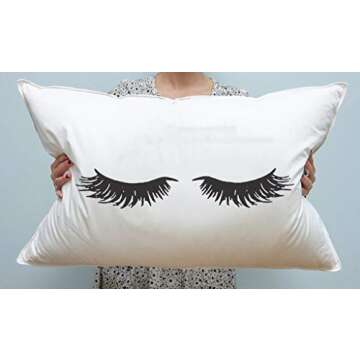 Eyelash Pillow Case Gift for Her - Unique & Cute Decor