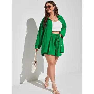 MakeMeChic Women's Plus Size Casual 2 Piece Outfits