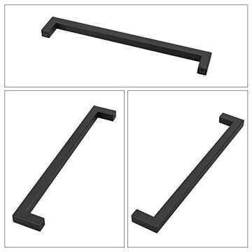 goldenwarm Black Cabinet Pulls Modern Square Drawer Handles 8-4/5 inch Hole Centers PHJ12BK Kitchen Cabinet Door Handle Stainless Steel Furniture Hardware 5 Pack