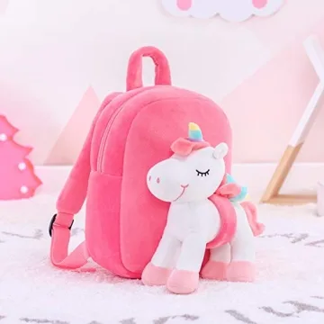 Unicorn Toddler Backpack with Detachable Toy for Kids
