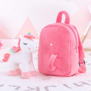 Unicorn Toddler Backpack with Detachable Toy for Kids