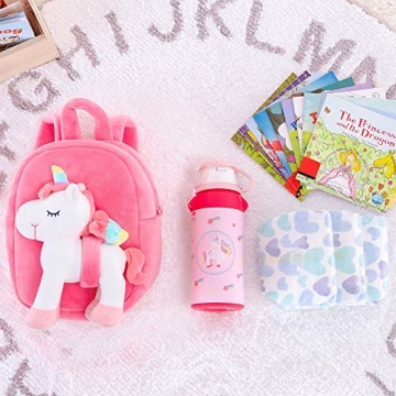 Unicorn Toddler Backpack with Detachable Toy for Kids