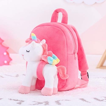 Unicorn Toddler Backpack with Detachable Toy for Kids