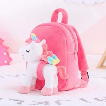 Unicorn Toddler Backpack with Detachable Toy for Kids