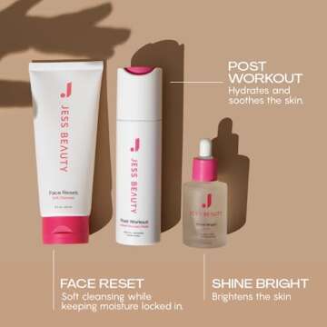JESS BEAUTY | Skin Care Set Reset Face Cleanser Face Moisturizer Hyaluronic Acid 5 fl. oz Serum 1 fl. oz Gel Mask 1.7 fl. oz