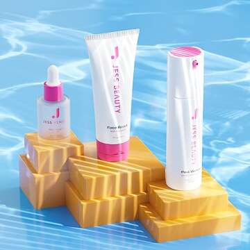 JESS BEAUTY | Skin Care Set Reset Face Cleanser Face Moisturizer Hyaluronic Acid 5 fl. oz Serum 1 fl. oz Gel Mask 1.7 fl. oz