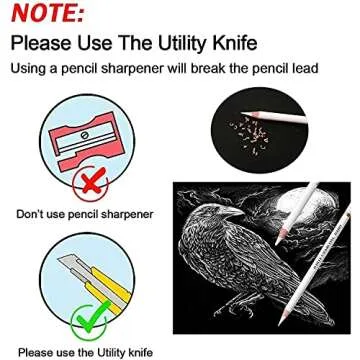 FUBAINA 3 Pcs White Sketch Charcoal Pencils -Professional Hight Quality Sketch Highlight White Charcoal Wooden Pencils for Artist Drawing, Sketching, Blending