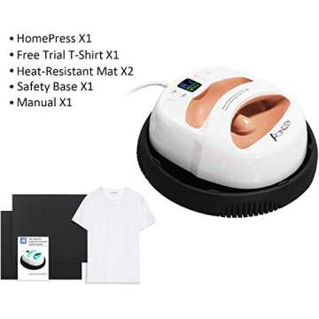 12"×10" Heat Press Machine for t Shirts Portable Hand Free Rapid Even Heat Easy Press Sublimation T...