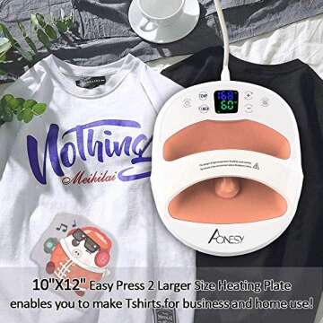 12"×10" Heat Press Machine for t Shirts Portable Hand Free Rapid Even Heat Easy Press Sublimation T-Shirt Press Printing Machine(12x10inch EasyPress Mat Included) (Coral Red)
