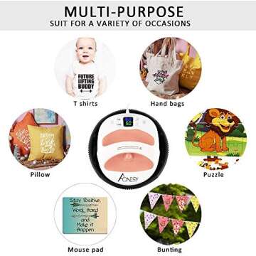 12"×10" Heat Press Machine for t Shirts Portable Hand Free Rapid Even Heat Easy Press Sublimation T-Shirt Press Printing Machine(12x10inch EasyPress Mat Included) (Coral Red)