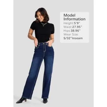 SEVEGO Women's Tall Straight Leg Jeans for Comfort and Style